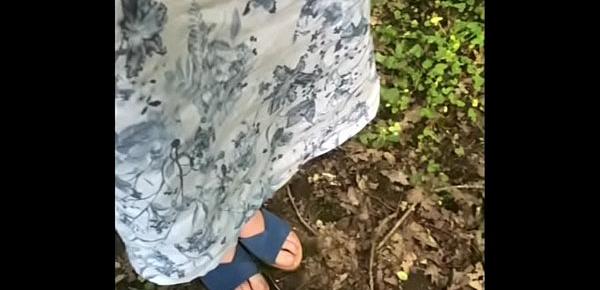  Outdoors wanking in the woods with the wife